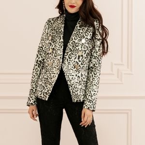 Rachel parcel leopard print Blazer jacket xs new